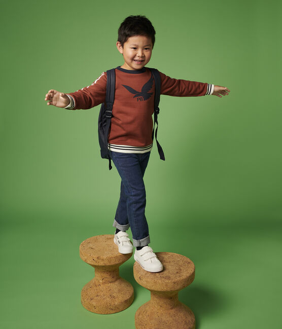 Kinder-Sweatshirt aus Molton für Jungen orange MADRAS