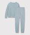 Damen-Pyjama aus einfarbigem Baumwoll-Frottee SEDUMBLUE
