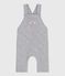 Langbeinige Baby-Latzhose aus einfarbigem dicken Jersey grau FUMEE CHINE