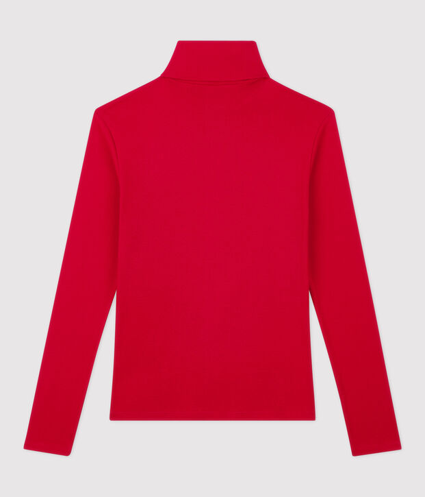 Klassisches Rollkragenshirt aus Baumwolle f&uuml;r Damen rot