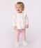 Langärmelige Baby-Bluse aus einfarbiger Baumwolle weiss MARSHMALLOW