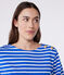 Langärmeliges Damen-Streifenshirt "Marinière" aus Baumwolle blau PERSE/weiss MARSHMALLOW