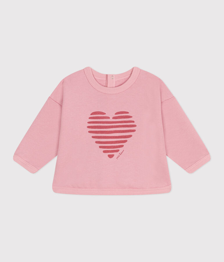 Einfarbiges Baby-Sweatshirt aus Baumwolle rosa