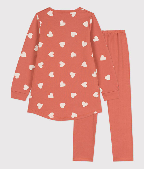 Nachthemd und Leggings aus Molton mit Herzchen-Muster für Mädchen BRANDY/ AVALANCHE