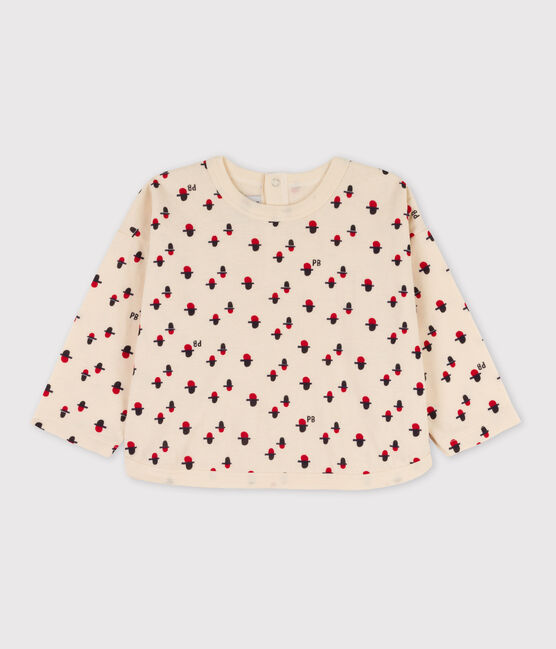 Langärmeliges Baby-T-Shirt aus Doppel jersey weiss AVALANCHE/ MULTICO