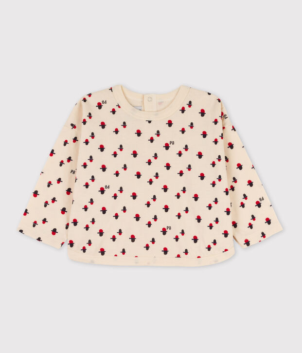 Lang&auml;rmeliges Baby-T-Shirt aus Doppel jersey naturfarben/vielfarbig