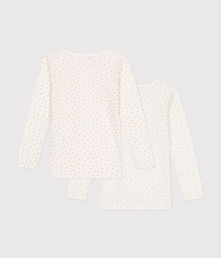 2er-Set lang&auml;rmelige T-Shirts aus Baumwolle mit Herzmotiv f&uuml;r M&auml;dchen vielfarbig