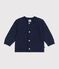 Baby-Cardigan aus einfarbigem Woll- und Baumwollstrick SOIR