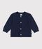 Baby-Cardigan aus einfarbigem Woll- und Baumwollstrick SOIR