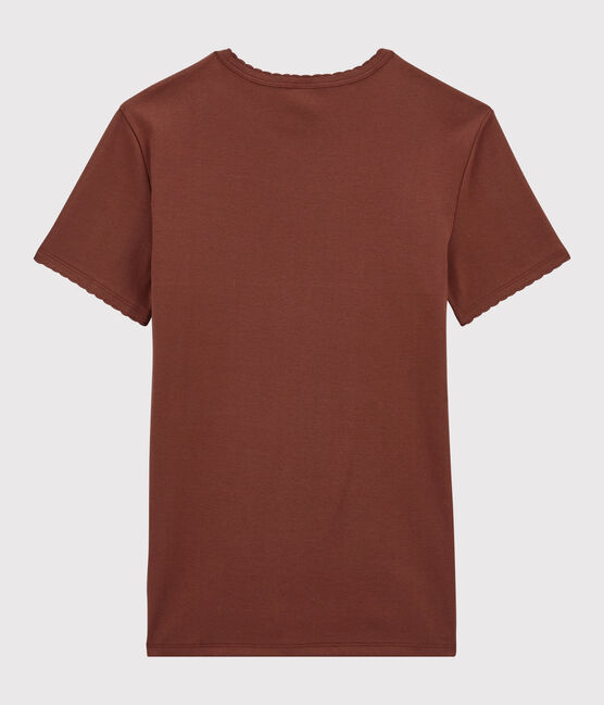 Klassisches Damen-T-Shirt aus Baumwolle mit Rundhalsausschnitt orange MADRAS