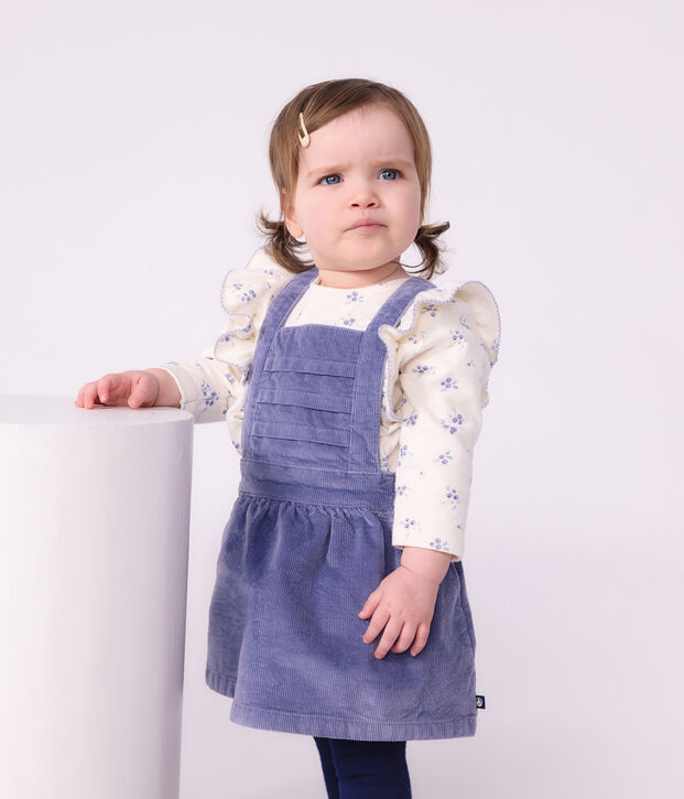 Lang&auml;rmelige Baby-Bluse aus Baumwolle mit Blumenmuster naturfarben/vielfarbig