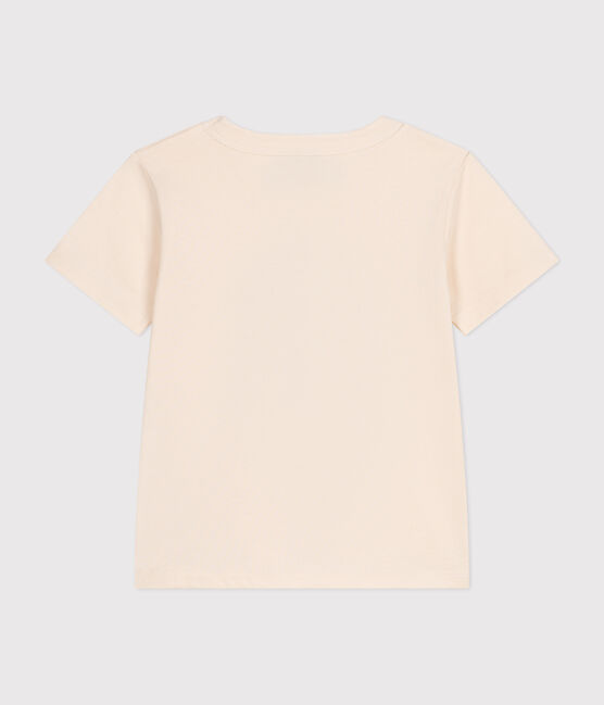 Kurzärmeliges Kinder-T-Shirt aus feinem Jersey für Jungen naturfarben AVALANCHE