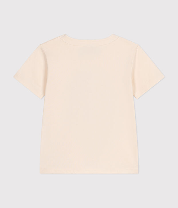 Kurz&auml;rmeliges Kinder-T-Shirt aus feinem Jersey f&uuml;r Jungen naturfarben