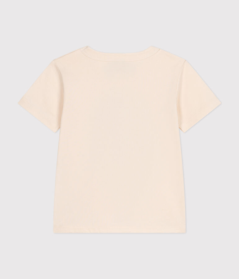 Kurz&auml;rmeliges Kinder-T-Shirt aus feinem Jersey f&uuml;r Jungen naturfarben
