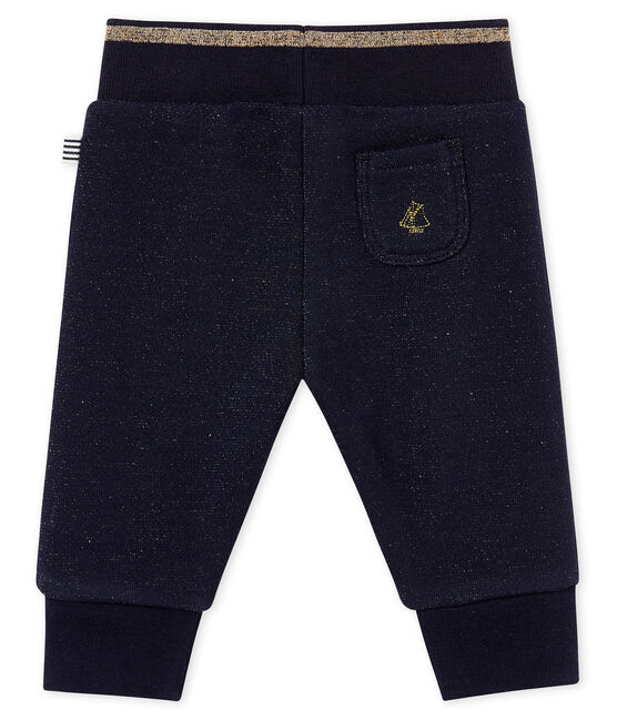 Glitzernde Baby MädchenHose aus Molton blau SMOKING/gelb DORE