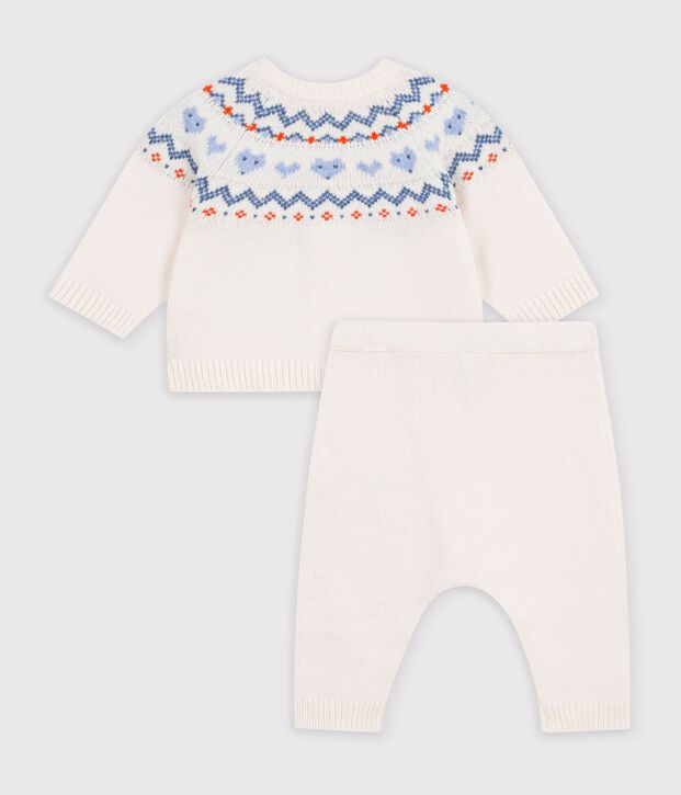 Baby-Set aus Strick mit Jacquardmuster blau/blau