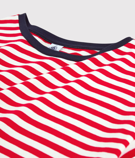 Damen-T-Shirt DAS BOXY aus Baumwolle rot PEPS/weiss MARSHMALLOW