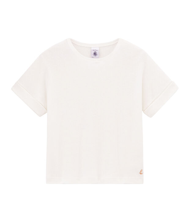 Kurz&auml;rmeliges Kinder-T-Shirt M&auml;dchen weiss