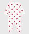 Baby-Schlafanzug (unisex) aus Baumwolle mit Herzchen-Print weiss/rot