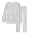 Samt-Pyjama für Mädchen grau BELUGA/weiss MARSHMALLOW