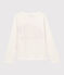Langärmeliges Kinder-T-Shirt aus Baumwolle für Mädchen weiss MARSHMALLOW