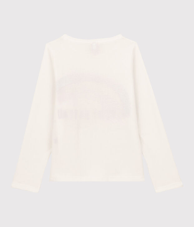 Lang&auml;rmeliges Kinder-T-Shirt aus Baumwolle f&uuml;r M&auml;dchen weiss