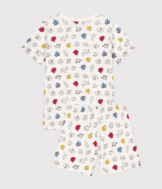 Kinder-Kurzpyjama Mr. Men und Little Miss aus Baumwolle weiss/vielfarbig