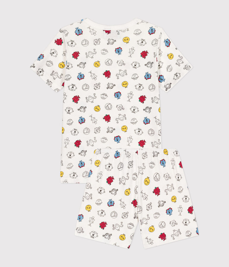 Kinder-Kurzpyjama Mr. Men und Little Miss aus Baumwolle weiss/vielfarbig