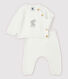 Zweiteiliges Baby-Set aus Bio-Baumwollstrick in Weiß