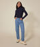 Damen-Rollkragenshirt "L'Iconique mit Zierstrick blau SMOKING