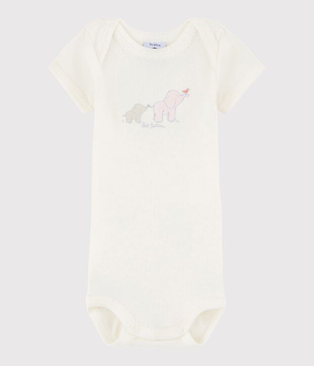 Kurz&auml;rmeliger Baby-Body M&auml;dchen weiss