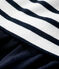 Kleid aus Bio-Baumwolljersey und -Musselinstoff für Mädchen weiss MARSHMALLOW/blau SMOKING
