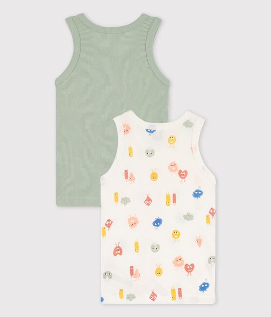 2er-Set Unterhemden aus Baumwolle und Lyocell mit Emojis für Jungen variante 1
