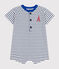 Baby Kurz-Overall aus feinem Jersey weiss MARSHMALLOW/blau MEDIEVAL