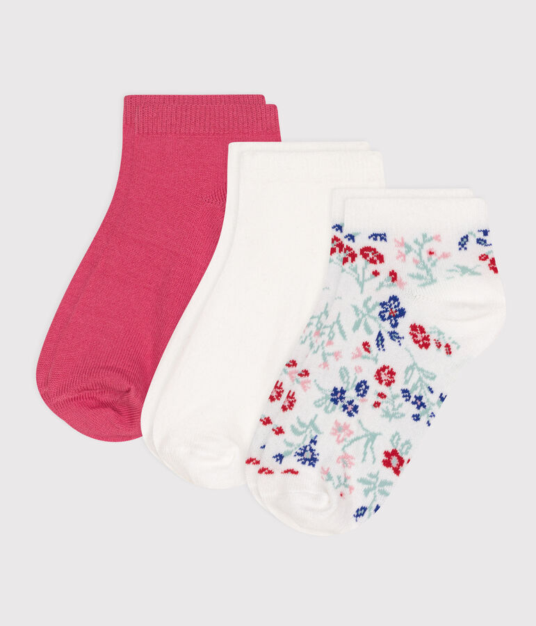 3er-Set Kinder-Socken aus Baumwolle mit Blumenmotiv f&uuml;r M&auml;dchen vielfarbig
