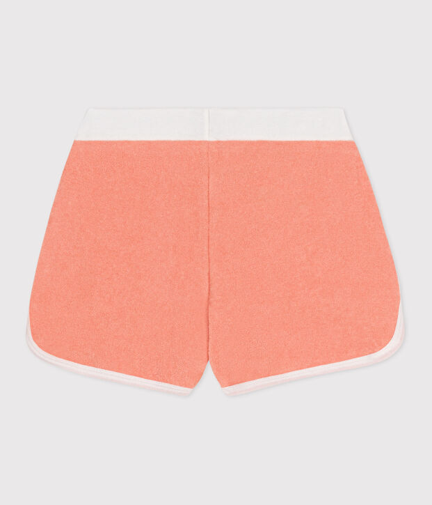 Kinder-Shorts aus einfarbigem Baumwoll-Frottee orange