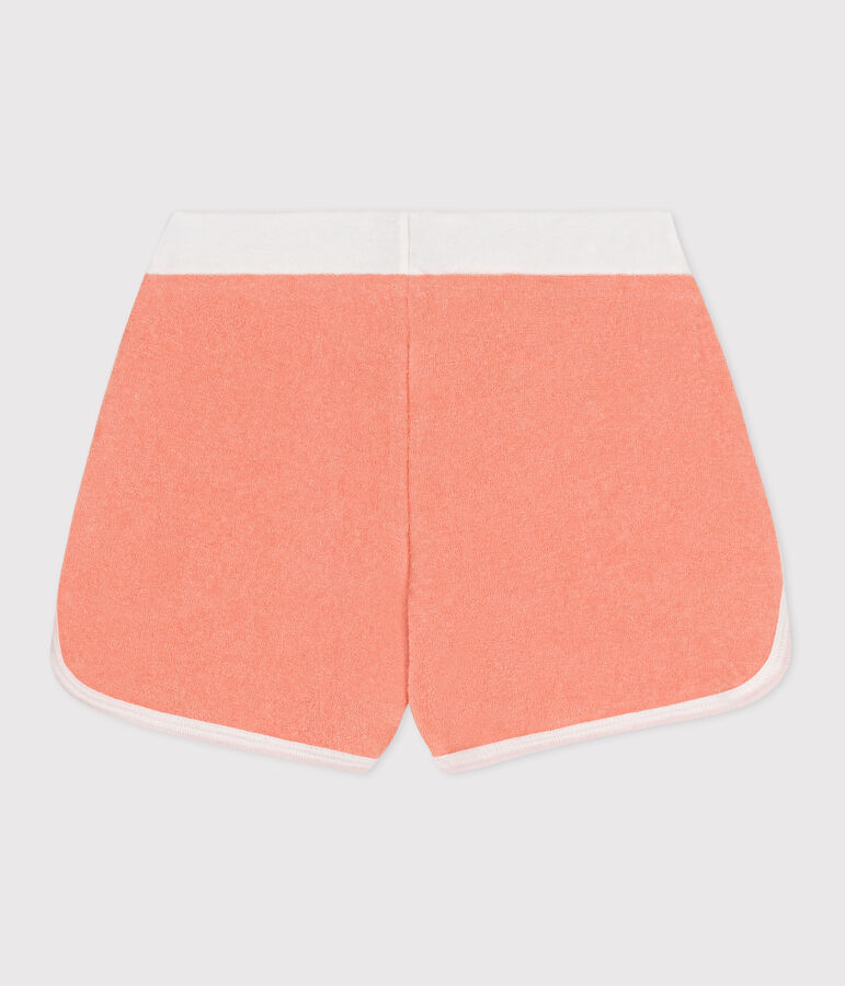 Kinder-Shorts aus einfarbigem Baumwoll-Frottee orange