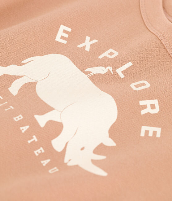 Kinder-Sweatshirt aus Molton für Jungen beige VINTAGE