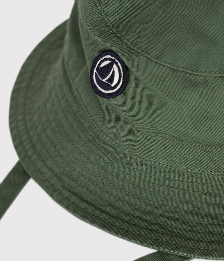 Unifarbener Baby-Fischerhut aus Baumwolle gr&uuml;n