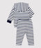 Zweiteiliges gestreiftes Baby-Ensemble im Matrosenstil aus Bio-Baumwolle weiss MARSHMALLOW/blau SMOKING