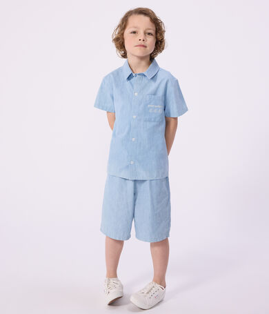 Kurz&auml;rmeliges Kinder-Hemd aus Baumwolle