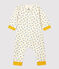 Langer Baby-Overall aus Wolle/Bio-Baumwolle mit farbigem Sternenmuster beige MONTELIMAR/weiss MULTICO