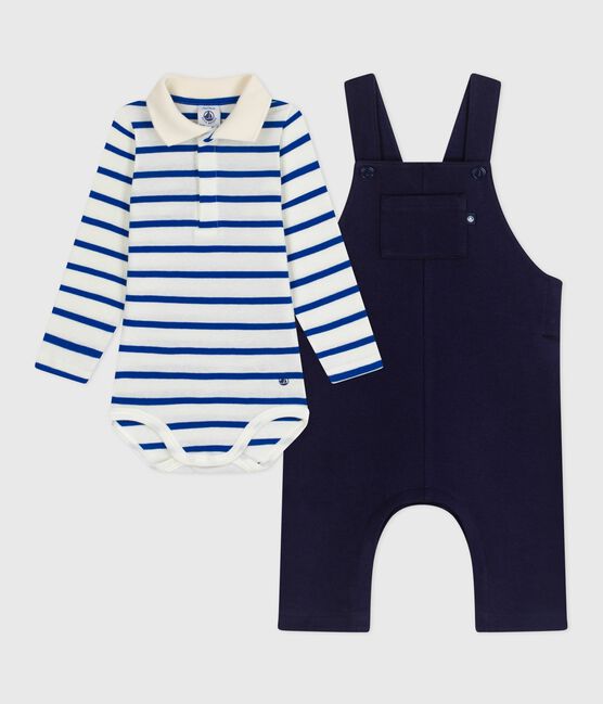 Baby-Geschenkset aus Baumwolle: Latzhose und Body variante 1