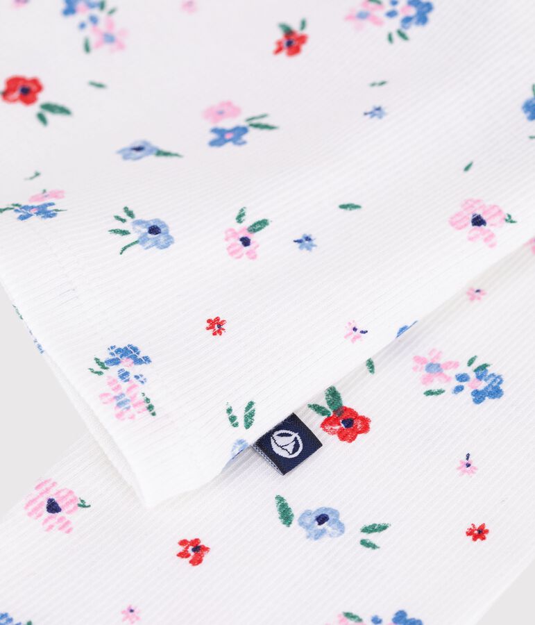 Kinder-Cardigan aus Baumwolle mit Blumenmuster weiss MARSHMALLOW/weiss MULTICO