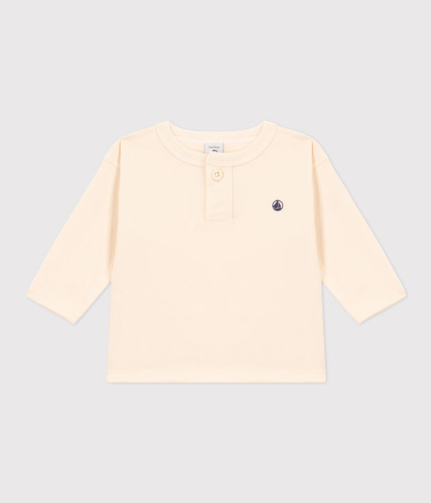 Lang&auml;rmeliges Baby-T-Shirt aus Jersey naturfarben