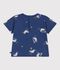 Kurz&auml;rmeliges Baby-T-Shirt aus Baumwolle mit M&ouml;wenmotiv blau/vielfarbig