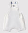 Kurze Baby-Latzhose aus Leinen für Jungen weiss MARSHMALLOW