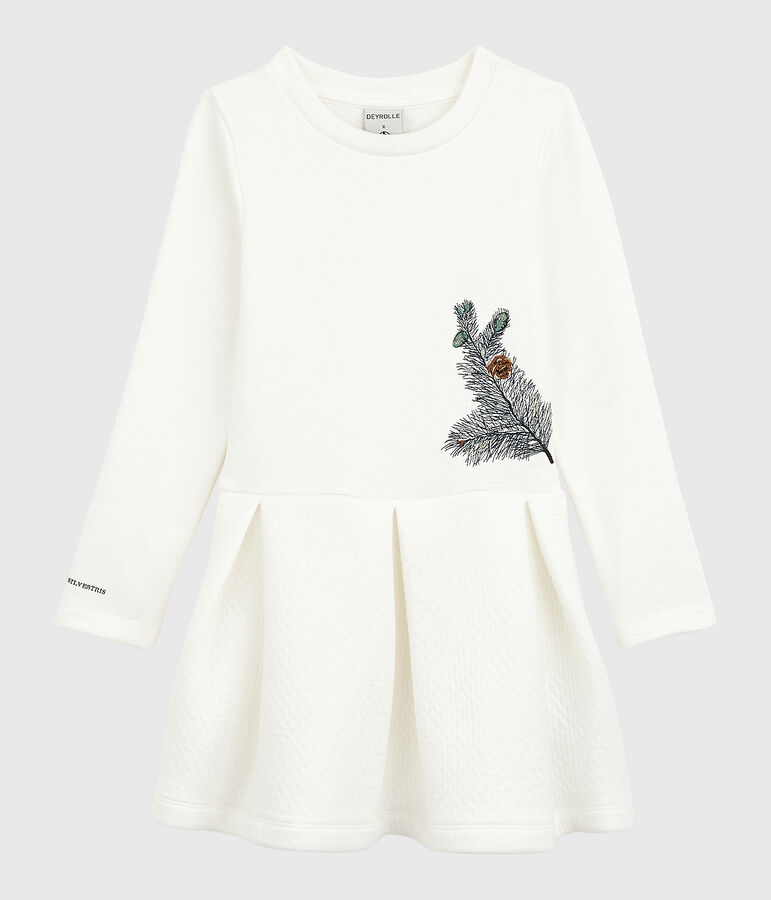 Baby-Kleid f&uuml;r M&auml;dchen Petit Bateau x Deyrolle weiss MARSHMALLOW