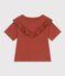 Mädchen-T-Shirt aus geflammtem Jersey braun FAMEUX