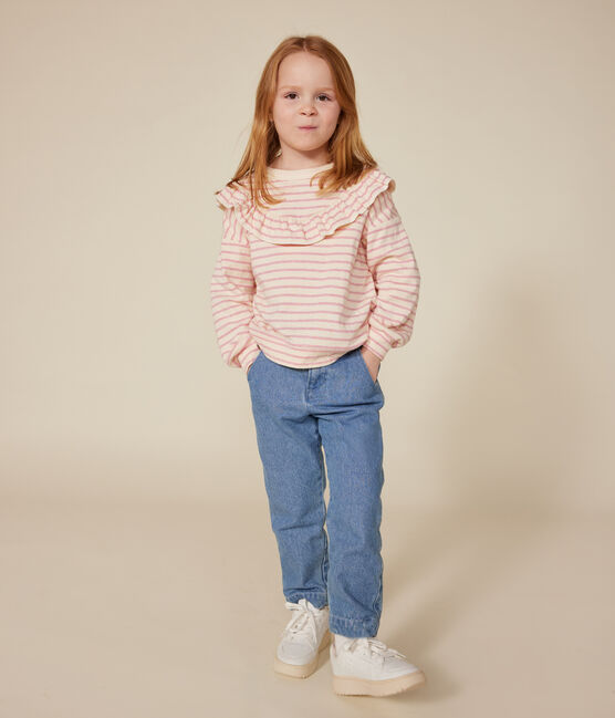 Kinder-Sweatshirt aus Doppeljersey für Mädchen rosa AVALANCHE/ ROSELINE